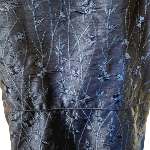 WAYWARD FANCIES eShakti Floral Vine Embroidered Dupioni Dress - Size 4X - Picture 9 of 12